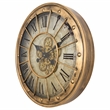 Yosemite Home Decor Gilded Round Modern Metal Gear Clock in Gold