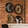 Yosemite Home Decor Gilded Round Modern Metal Gear Clock in Gold