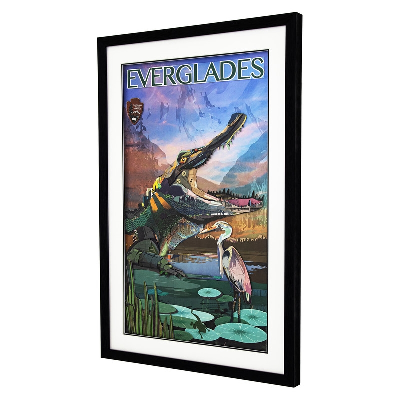 Yosemite Home Decor 'Everglades' Glass 3D Collage Wall Art in Multi-Color