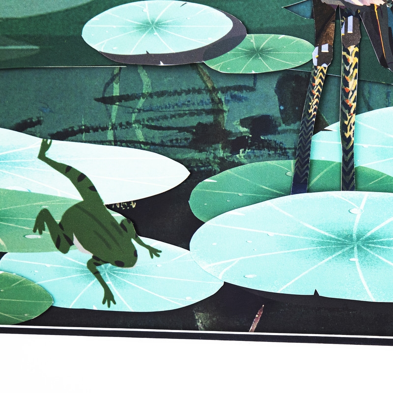 Yosemite Home Decor 'Everglades' Glass 3D Collage Wall Art in Multi-Color