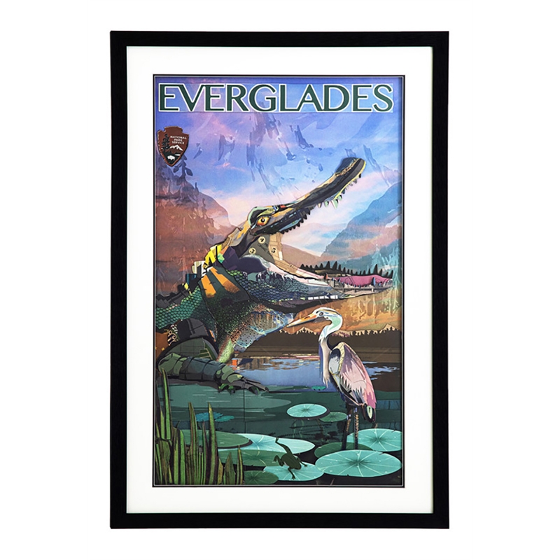 Yosemite Home Decor 'Everglades' Glass 3D Collage Wall Art in Multi-Color