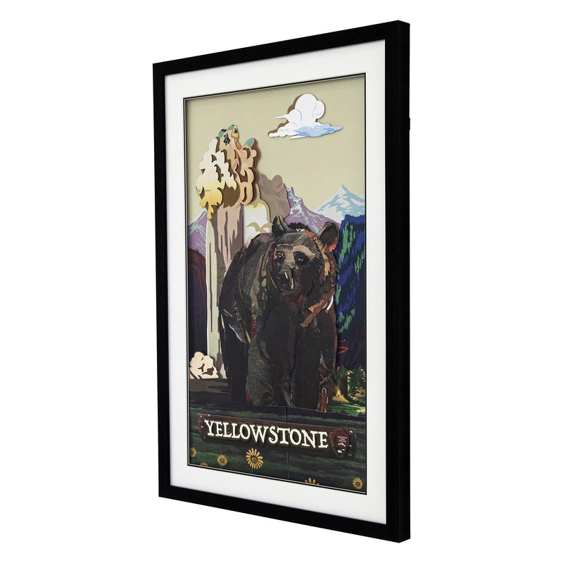 Yosemite Home Decor 'Yellowstone' Glass 3D Collage Wall Art in Multi-Color