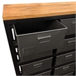 Yosemite Home Decor Storage Solid Metal & Mango Wood Cabinet in Deep Gray