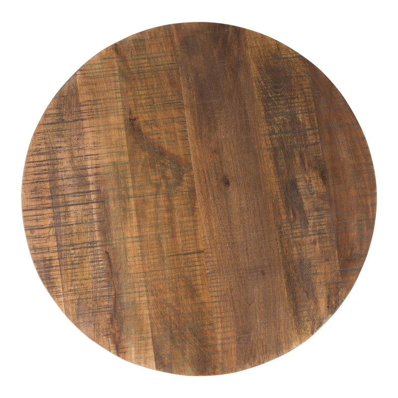 Yosemite Home Decor Cast Iron & Mango Wood Pub Table in Black/Natural
