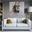 Yosemite Home Decor 'Horse of an Abstract Color' Fabric Canvas in Multi-Color