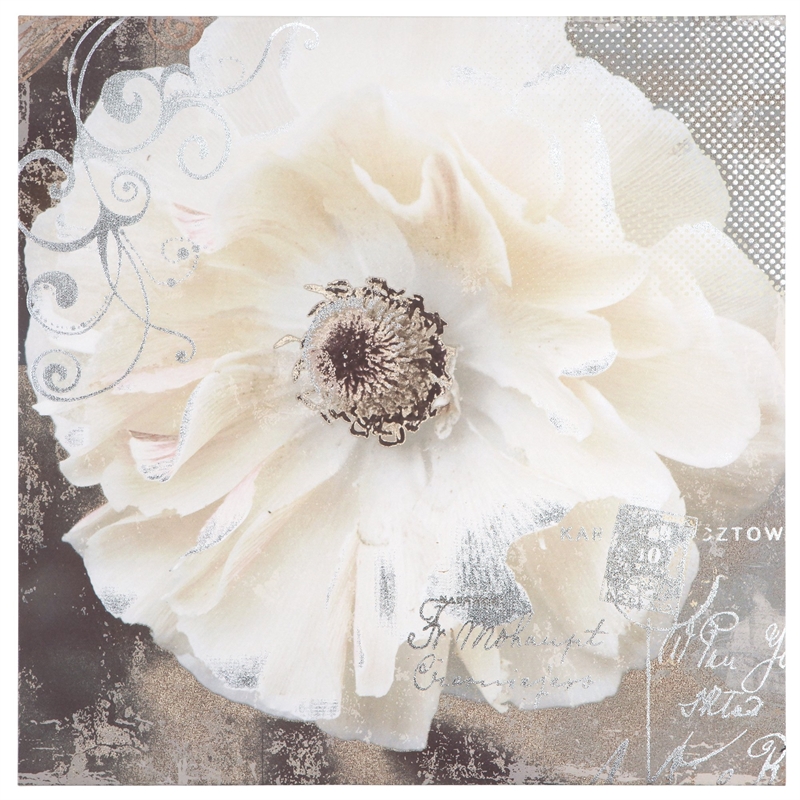 Yosemite Home Decor 'Blooming Softly I' Fabric Canvas in Multi-Color