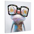 Yosemite Home Decor 'Hipster Froggy' Fabric Canvas in Multi-Color