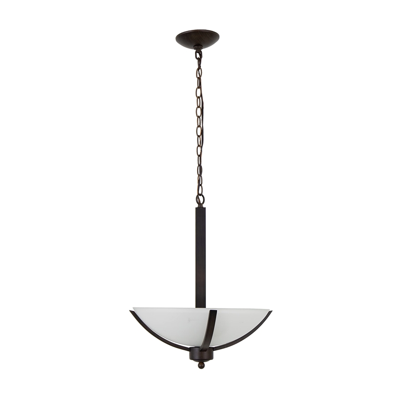 Yosemite Home Decor Alta Peak 3 Light Bowl Chandelier in Coffee/Acid Wash Glass