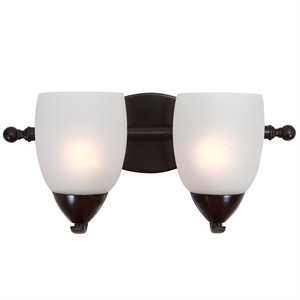 Yosemite Home Decor Mirror Lake 2 Lights Vanity with White Etched Glass