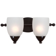 Yosemite Home Decor Mirror Lake 2 Lights Vanity with White Etched Glass