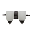 Yosemite Home Decor Mirror Lake 2 Lights Vanity with White Etched Glass