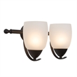 Yosemite Home Decor Mirror Lake 2 Lights Vanity with White Etched Glass
