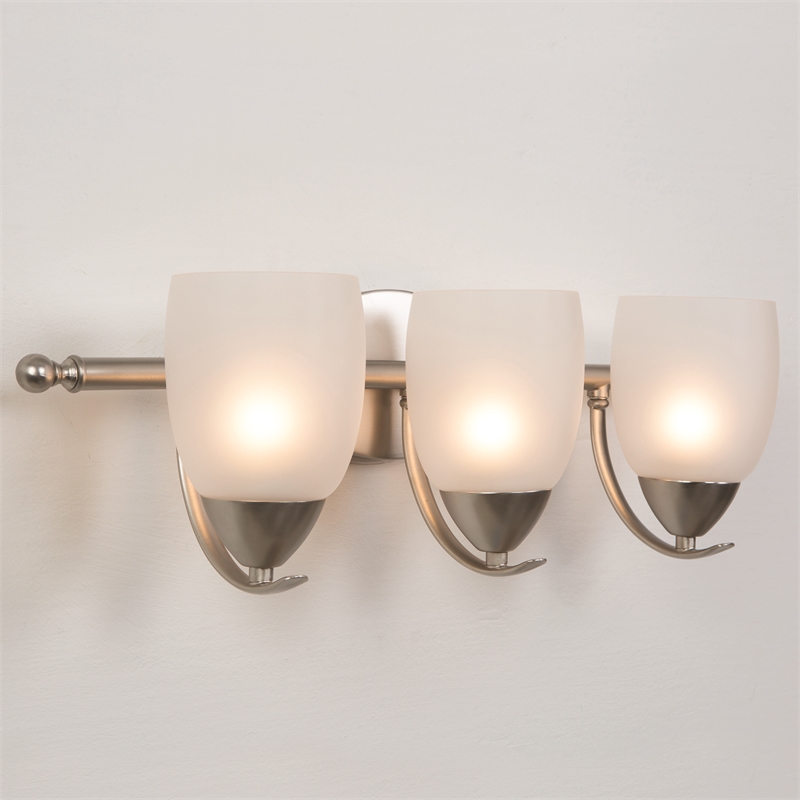 Yosemite Home Decor Mirror Lake 3 Lights Vanity Lights in Brush Nickel
