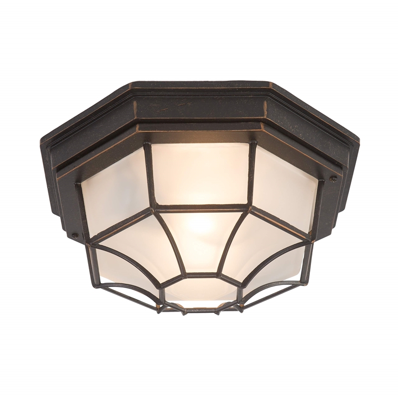 Yosemite Home Decor Serge 2 Lights Flush Mount in Oil Rubbed Bronze