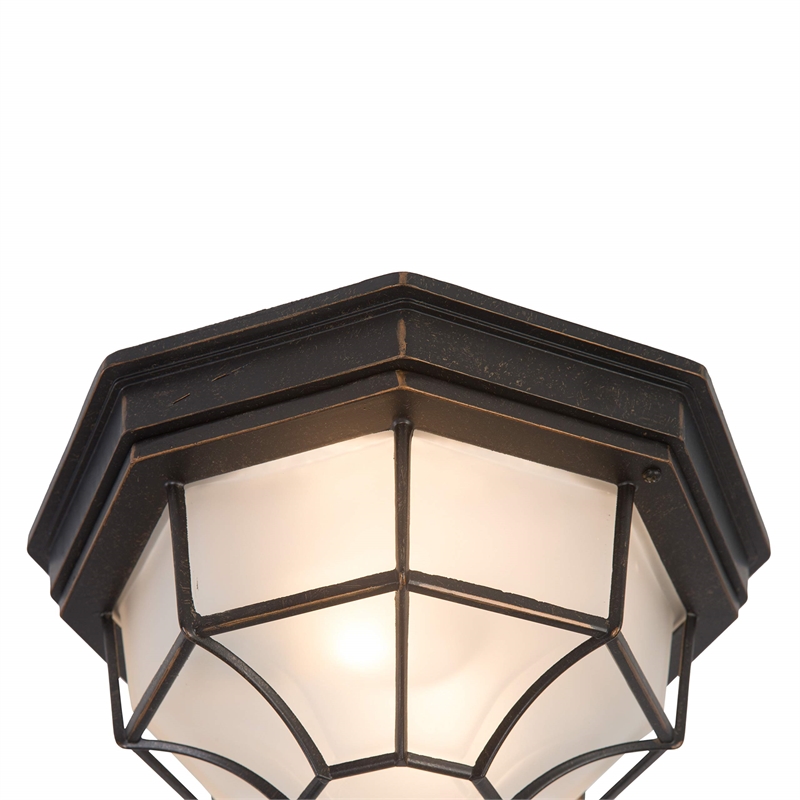 Yosemite Home Decor Serge 2 Lights Flush Mount in Oil Rubbed Bronze