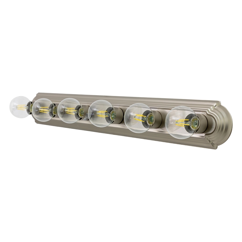Yosemite Home Decor 6 Lights Vanity Metal in Satin Nickel Finish