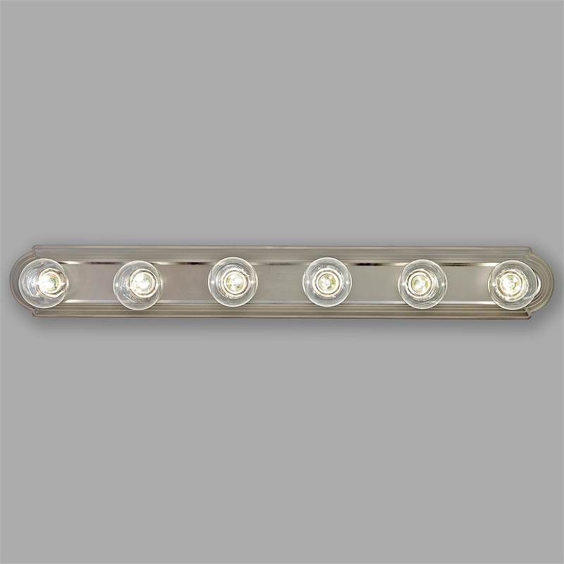 Yosemite Home Decor 6 Lights Vanity Metal in Satin Nickel Finish