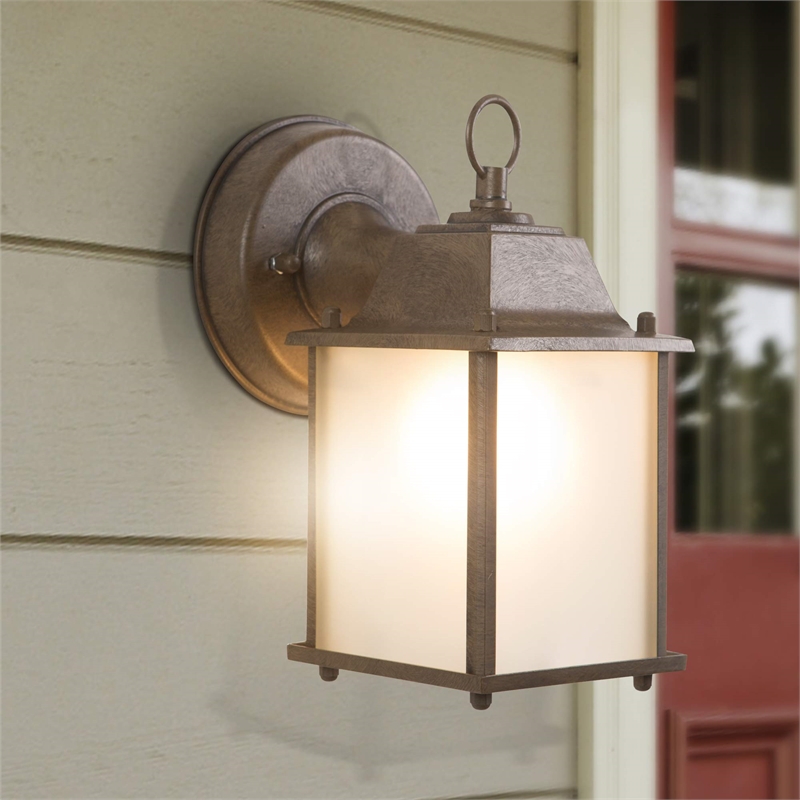 Yosemite Tara 1 Light Exterior Aluminum/Glass Wall Mount Light in Brown