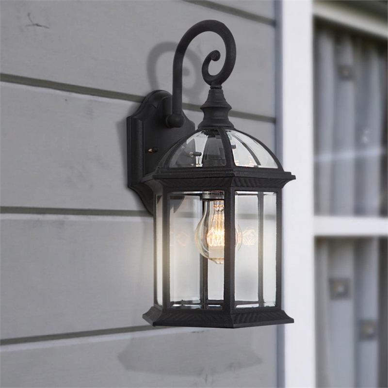 Yosemite Home Decor Anita 1 Light Aluminum Exterior in Black