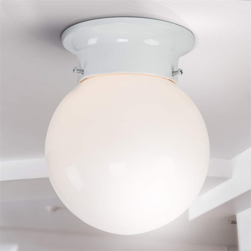 Yosemite Home Decor 1 Light Flush Mount in White