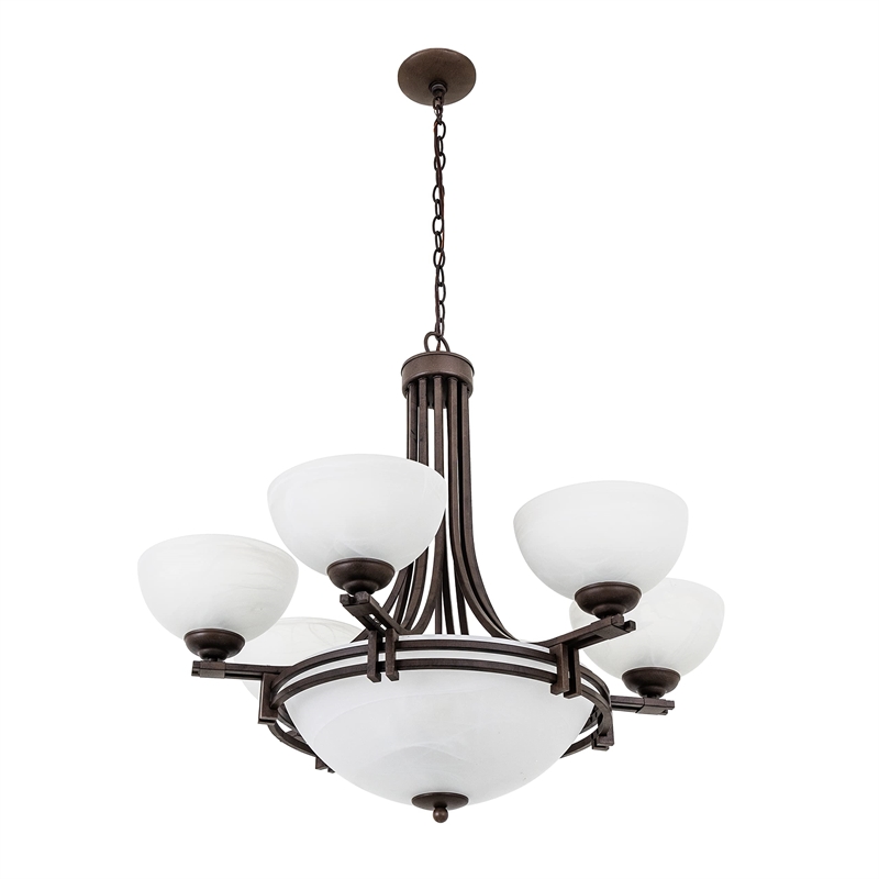 Yosemite Home Decor Sequoia 9 Lights Chandelier in Dark Brown