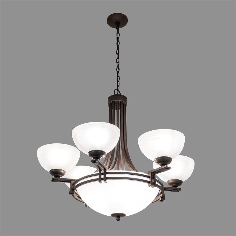 Yosemite Home Decor Sequoia 9 Lights Chandelier in Dark Brown