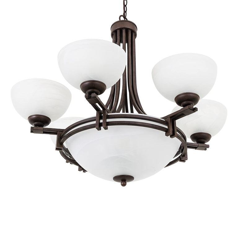 Yosemite Home Decor Sequoia 9 Lights Chandelier in Dark Brown