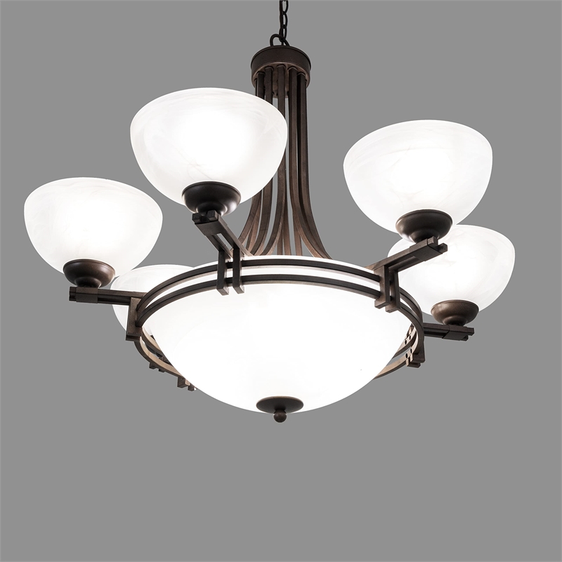 Yosemite Home Decor Sequoia 9 Lights Chandelier in Dark Brown