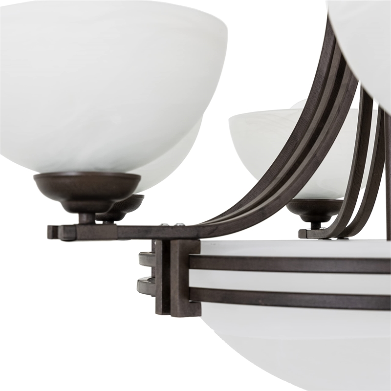 Yosemite Home Decor Sequoia 9 Lights Chandelier in Dark Brown