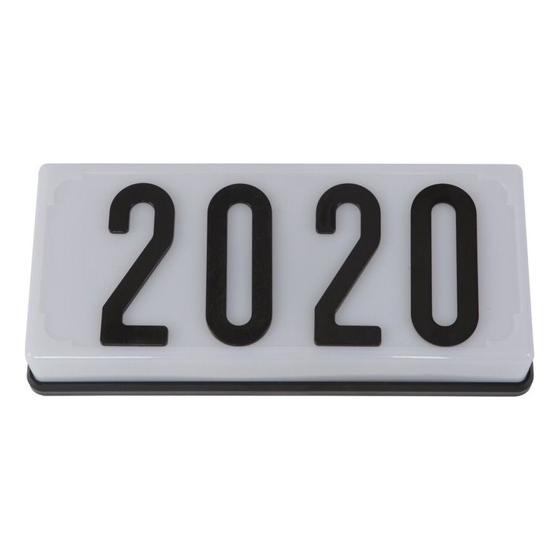 Yosemite Home Decor 2 Lights Exterior Lighting in White Frame with Black Numbers