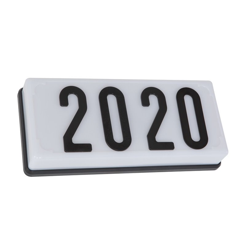 Yosemite Home Decor 2 Lights Exterior Lighting in White Frame with Black Numbers