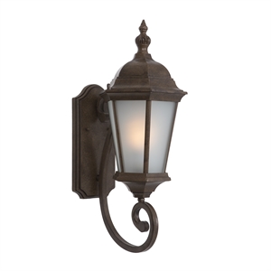 Yosemite Home Decor Brielle 1 Light Exterior Aluminum Wall Mount Light in Brown