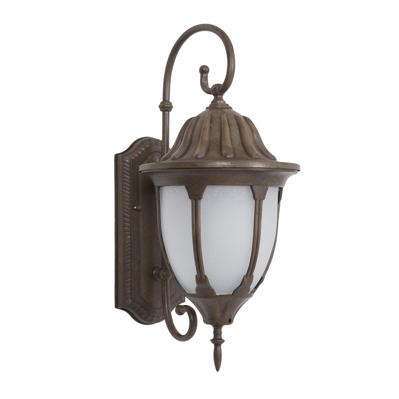 Yosemite Home Decor Merili 1 Light Exterior Aluminum Wall Mount Light in Brown