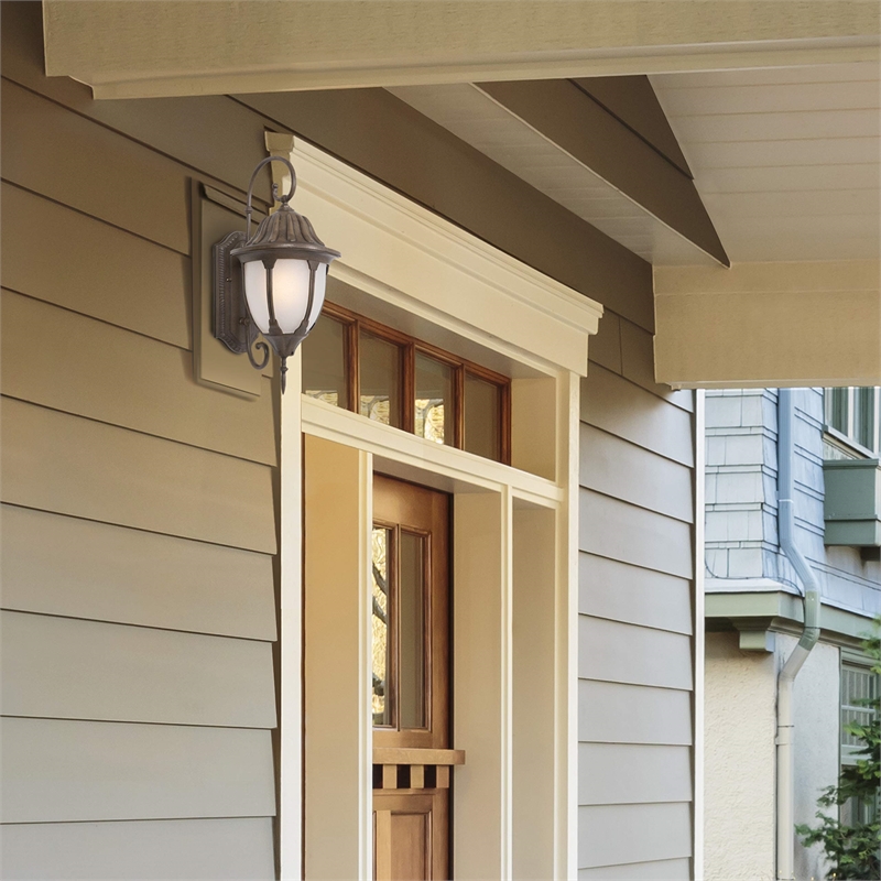 Yosemite Home Decor Merili 1 Light Exterior Aluminum Wall Mount Light in Brown