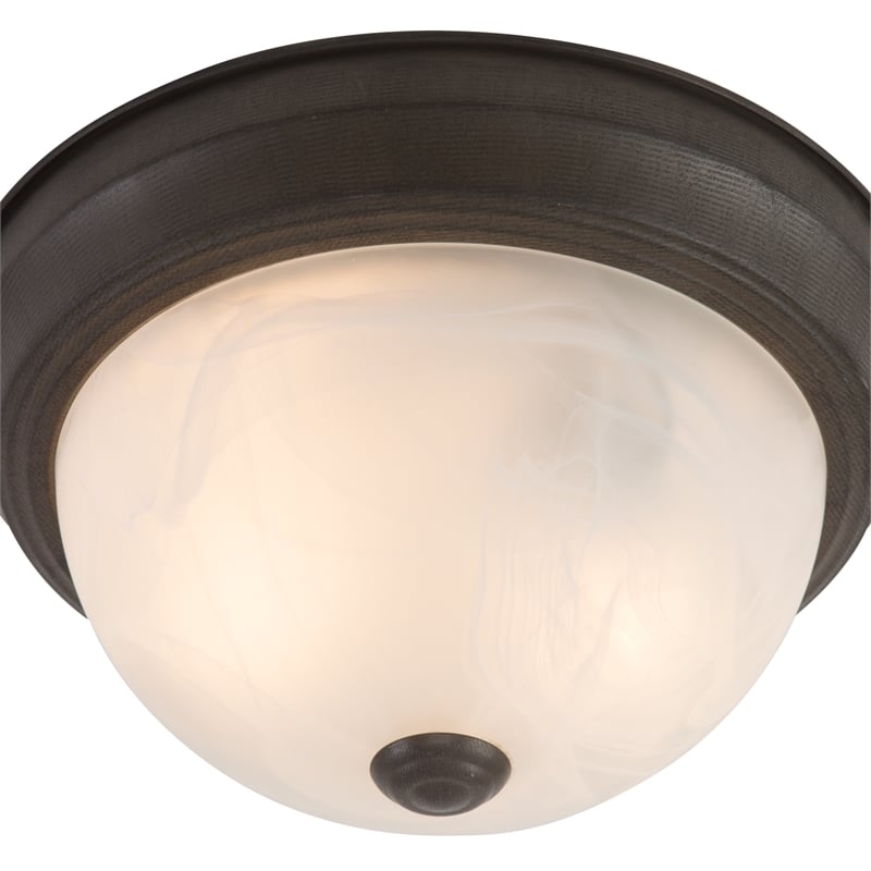 Yosemite Home Decor 2 Lights Flush Mount in Dark Brown