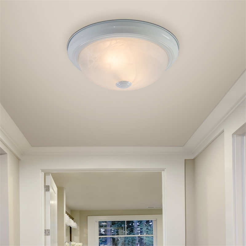 Yosemite Home Decor 2 Lights Flush Mount in White