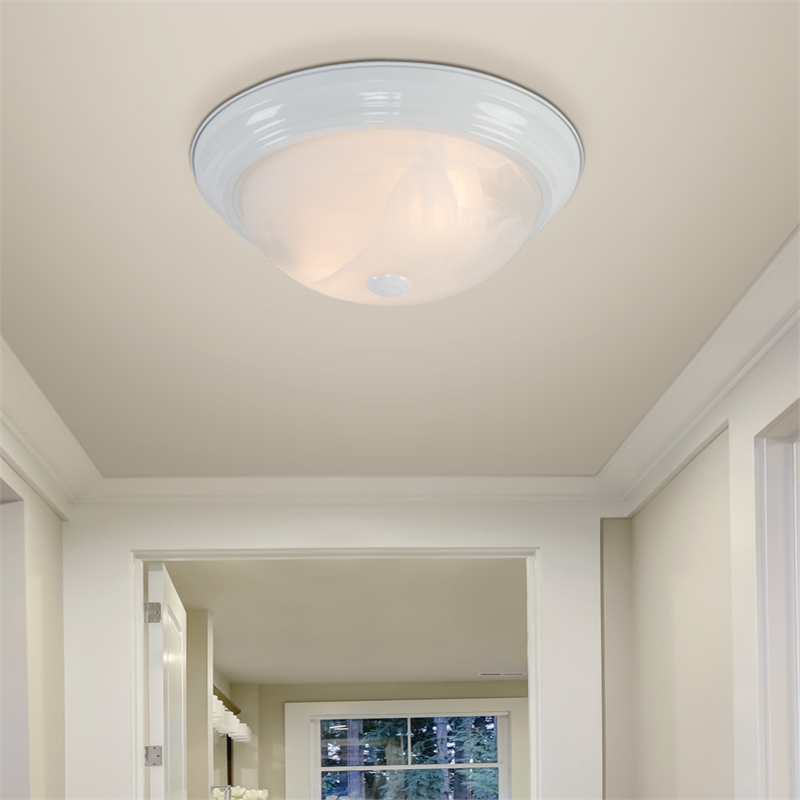 Yosemite Home Decor 2 Lights Flush Mount in White