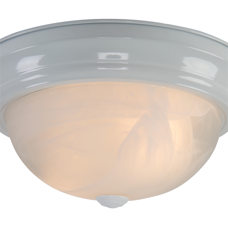 Yosemite Home Decor 2 Lights Flush Mount in White