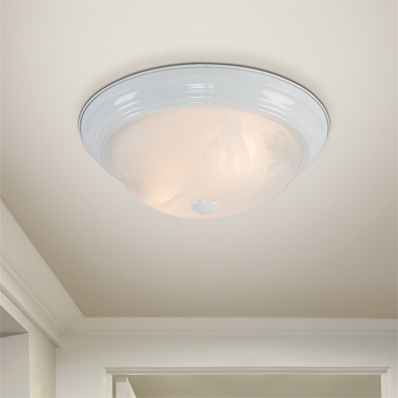 Yosemite Home Decor 2 Lights Flush Mount in White