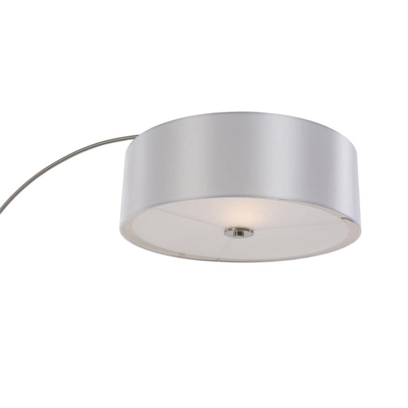 Yosemite Home Decor 1 Light Arc Floor Lamp in Satin Steel