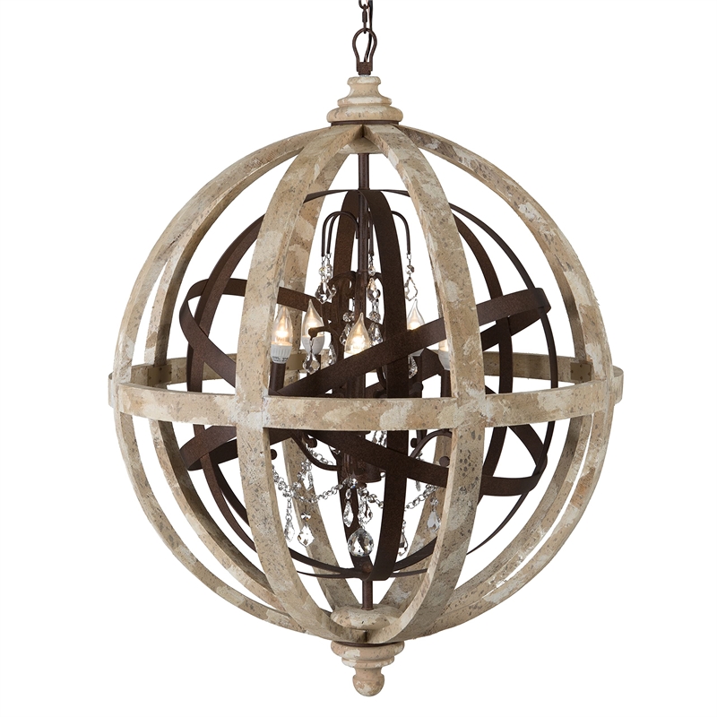 Yosemite Home Decor Campion 5 Lights Chandelier in Antique White