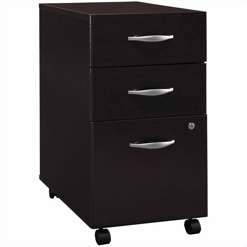 Bush Business Furniture Series C Standard Wood Desk Suite in Mocha Cherry