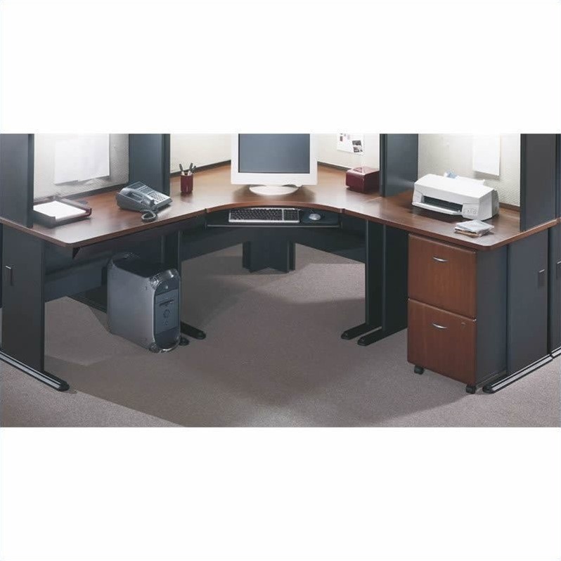 Bush Business Furniture A-Series Left Corner Office Suite in Hansen Cherry