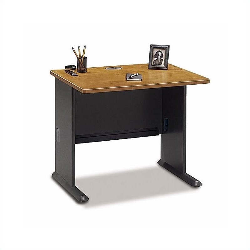 Bush Business Furniture Series A 6-Piece Extended U-Shape Desk in Natural Cherry