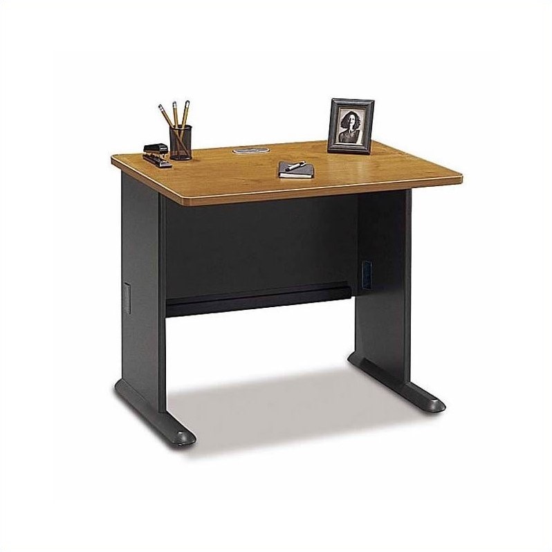 Bush Business Furniture Series A 6-Piece 2-Person Workstation in Natural Cherry