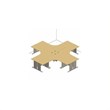 Bush Business Furniture Series A 12-Piece 4-Person Workstation in Natural Cherry