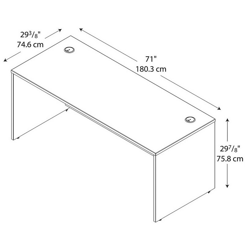Series C 72W x 30D Office Desk in Hansen Cherry - Engineered Wood