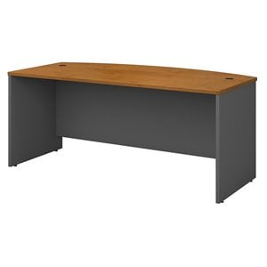 Bush Business Furniture Series C 72&quot Bow Front Desk Shell in Natural Cherry