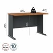 Series A 48W Office Desk in Natural Cherry and Slate - Engineered Wood