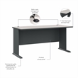 Series A 60W Office Desk in Slate and White Spectrum - Engineered Wood